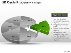 3d cycle process flow chart 6 stages style 2 ppt templates 0412