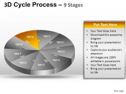 3d cycle process flow chart 9 stages style 1 ppt templates 0412