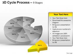 3d cycle process flow chart 9 stages style 2 ppt templates 0412