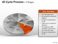 3d cycle process flow chart 9 stages style 2 ppt templates 0412