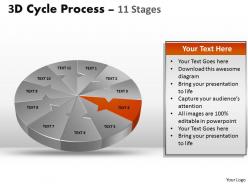 3d cycle process flow diagram chart 11 stages style 4