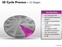 3d cycle process flow diagram chart 11 stages style 4