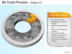 3d cycle process flowchart stages 12 style 3 ppt templates 0412