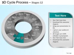 3d cycle process flowchart stages 12 style 3 ppt templates 0412