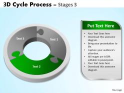 3d cycle process flowchart stages 3 style 3