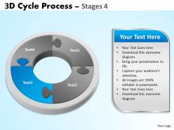 3d cycle process flowchart stages 4 style 3