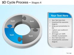 3d cycle process flowchart stages 4 style 3 ppt templates 0412