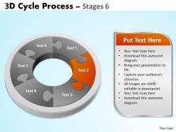 3d cycle process flowchart stages 6 style 3