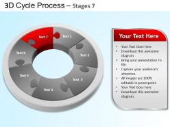 3d cycle process flowchart stages 7 style 3 ppt templates 0412