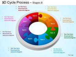 3d cycle process flowchart stages 8 style 3 ppt templates 0412