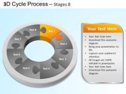 3d cycle process flowchart stages 8 style 3 ppt templates 0412