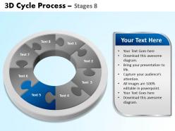 3d cycle process flowchart stages 8 style 6