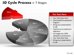 3d cycle process templates flow diagram chart 7 stages style 3