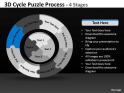 3d cycle puzzle process 4 stages powerpoint templates 0812 10