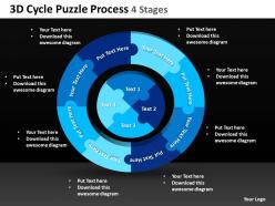 3d cycle puzzle process 4 stages powerpoint templates ppt presentation slides 0812