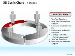 3d cyclic chart 4 stages powerpoint diagrams presentation slides graphics 0912