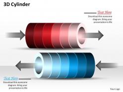 3d cylinder shapes powerpoint template slide