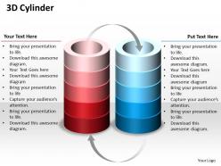 3d cylinder shapes powerpoint template slide