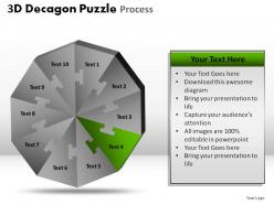 3d decagon puzzle process powerpoint slides