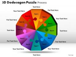 3d dodecagon puzzle process powerpoint slides