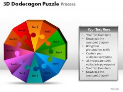 3d dodecagon puzzle process powerpoint slides