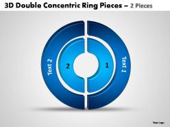 3d double concentric rrngs pieces 2 pieces powerpoint templates