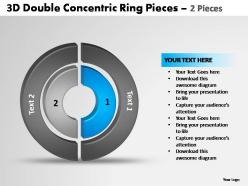 3d double concentric rrngs pieces 2 pieces powerpoint templates