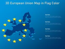 3d european union map in flag color
