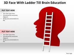 3d face with ladder till brain education ppt graphics icons powerpoint