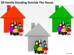 3d family standing outside the house ppt graphics icons powerpoint