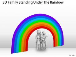 3d family standing under the rainbow ppt graphics icons powerpoint
