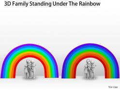 3d family standing under the rainbow ppt graphics icons powerpoint