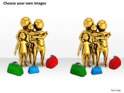 3d family with traveling bags ppt graphics icons powerpoint