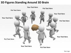 3d figures standing around 3d brain ppt graphics icons