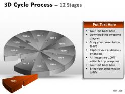 3d flow chart diagram 12 stages style 3