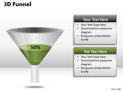 3d funnel diagram representing percentage