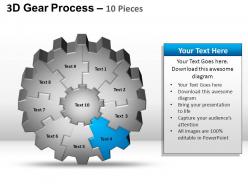 3d gear process 10 pieces style 2 powerpoint slides and ppt templates 0412