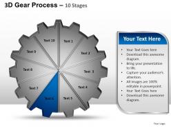 3d gear process 10 stages style 1 powerpoint slides and ppt templates 0412