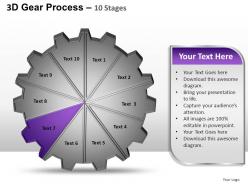 3d gear process 10 stages style 1 powerpoint slides and ppt templates 0412