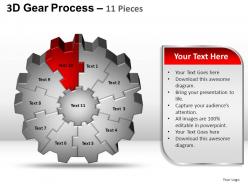 3d gear process 11 pieces style 2 powerpoint slides and ppt templates 0412