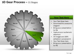 3d gear process 11 stages style 1 powerpoint slides and ppt templates 0412