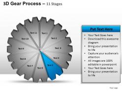 3d gear process 11 stages style 1 powerpoint slides and ppt templates 0412