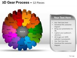 3d gear process 12 pieces style 2 powerpoint slides and ppt templates 0412