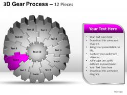 3d gear process 12 pieces style 2 powerpoint slides and ppt templates 0412