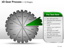 3d gear process 12 stages style 1 powerpoint slides and ppt templates 0412