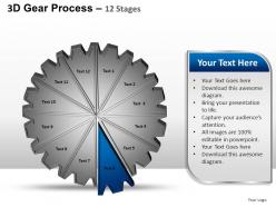 3d gear process 12 stages style 1 powerpoint slides and ppt templates 0412