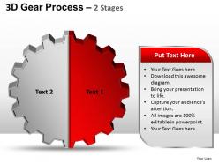 3d gear process 2 stages style 1 powerpoint slides and ppt templates 0412
