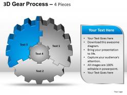 3d gear process 4 pieces style 2 powerpoint slides and ppt templates 0412