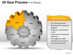 3d gear process 6 pieces style 2 powerpoint slides and ppt templates 0412