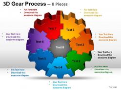 3d gear process 8 pieces style 2 powerpoint slides and ppt templates 0412